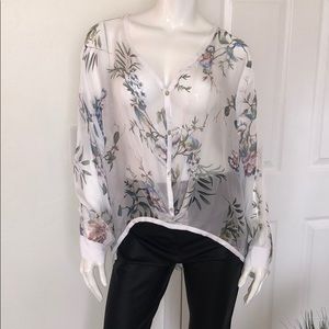 BELLE FRANCE Italian Floral Blouse